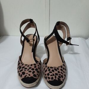 LOFT Leopard Print Women's 8 Wedge Sandals